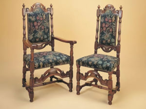 Stuart Turned and Carved Armchair and Side Chair