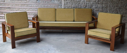 Straight Line Sofa in Yellow single seaters and three seater