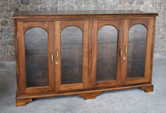 Four Door Display Cabinet with Glass Shelves