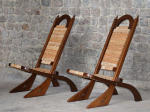 Folding Cane Woven Chairs