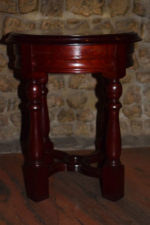 Turned Round Red Side Table
