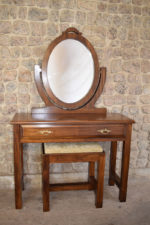 Dressing Table with Oval Mirror and Stool