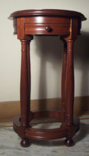 Tall Turned Round Side Table with Drawer