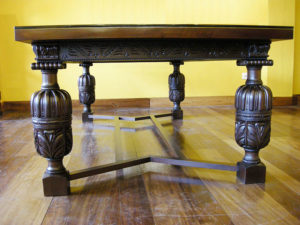Carved Stuart Style Bulbous Legged Eight Seater Dining Table