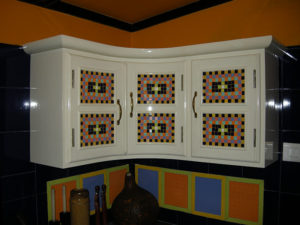 Ceramic Tile Inlaid Cupboard