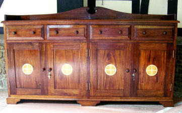 Four Drawer Crockery Cabinet with Inlaid Shutters