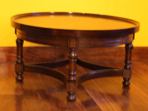 Turned Round Coffee Table With Raised Edge