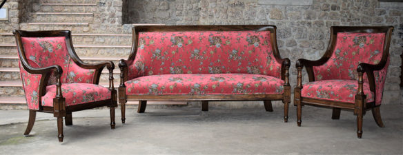 Carved Regency Sofa single seaters and three seater