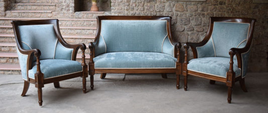 Carved Regency Sofa single seaters and two seater