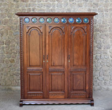 Carved Bookcase with Tiles