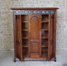 Carved Bookcase with Tiles
