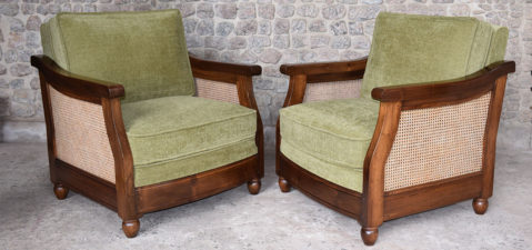 Wood and Cane Sofa single seaters
